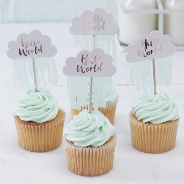 Cupcake Topper - Hello World